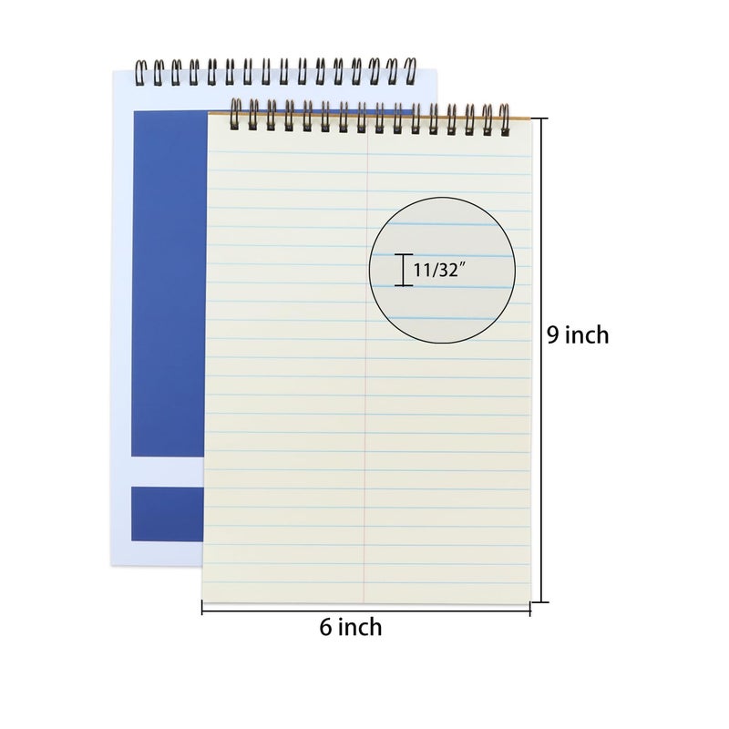 Aacehlh Top Spiral Steno Pads 6 Pack Notepads 6x9 Inches 80 Sheets White Paper Gregg Rule Steno Notebooks for Writing Notes in School  University  College  Office - Image 2